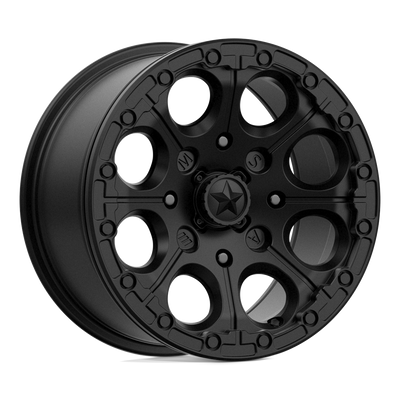 MSA Offroad Wheels - M44 CANNON BEADLOCK - Black - SATIN BLACK - 14" x 7", 10 Offset, 4x110 (Bolt Pattern), 86mm HUB