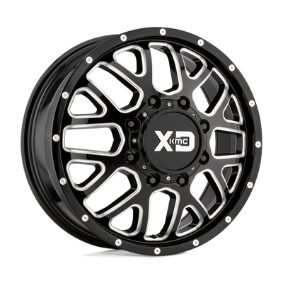XD Series - XD843 GRENADE DUALLY - Black - Gloss Black Milled - 20" x 8.25", 127 Offset, 8x210 (Bolt Pattern), 154.3mm HUB