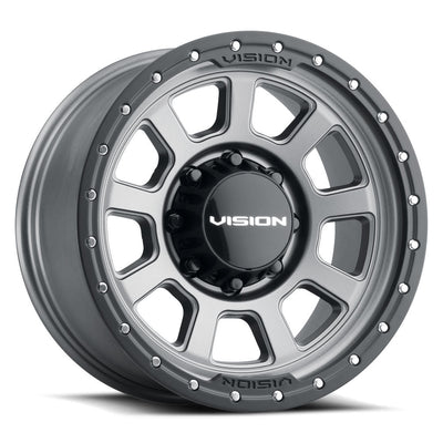 Vision Wheel Off-Road - 350 OJOS - Grey - Satin Grey - 20" x 9", 12 Offset, 8x180 (Bolt Pattern), 124.2mm HUB