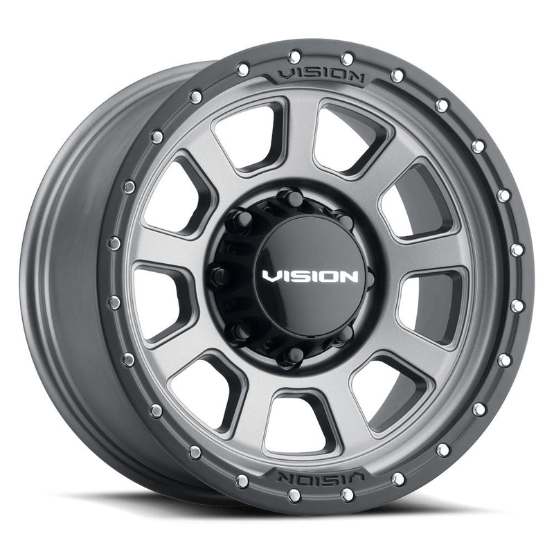 Vision Wheel Off-Road - 350 OJOS - Grey - Satin Grey - 20" x 9", 12 Offset, 8x180 (Bolt Pattern), 124.2mm HUB