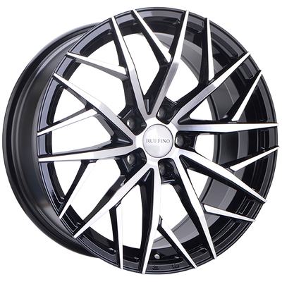 Ruffino Wheels - Atrax - Black - Gloss Black - Machined Face - 16" x 7", 39 Offset, 5x114.3 (Bolt Pattern), 67.1mm HUB