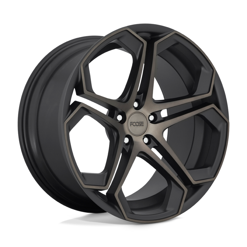 Foose - F168 IMPALA - Black - MATTE MACHINED DOUBLE DARK TINT - 20" x 9", 35 Offset, 5x114.3 (Bolt Pattern), 72.6mm HUB