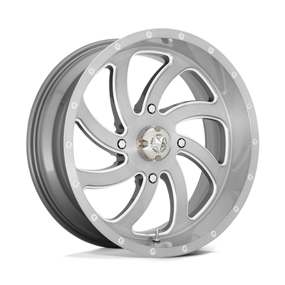 MSA Offroad Wheels - M36 SWITCH - Silver - BRUSHED TITANIUM - 24" x 7", 0 Offset, 4x137 (Bolt Pattern), 112.1mm HUB