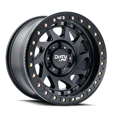 Dirty Life - ENIGMA RACE - Black - MATTE BLACK - 17" x 9", -12 Offset, 6x139.7 (Bolt Pattern), 106mm HUB