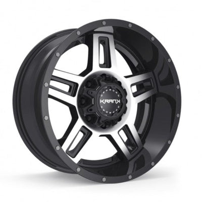 KranK Off-road - Hammer - Black - Gloss Black Machined - 20" x 10", -24 Offset, 6x135/139.7 (Bolt Pattern), 108mm HUB
