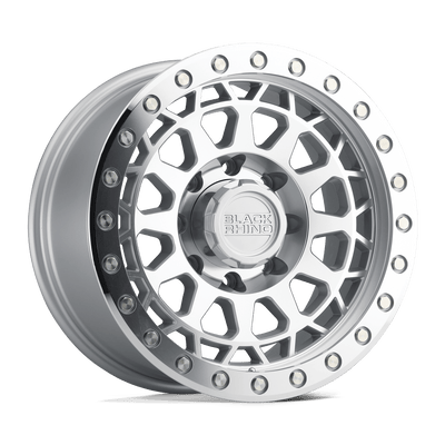 Black Rhino - PRIMM - Silver - SILVER WITH MIRROR FACE & MACHINED RING - 20" x 9.5", 0 Offset, 8x165.1 (Bolt Pattern), 122.4mm HUB