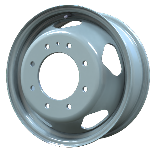Envy Wheels - Dually Steel Wheel - Grey - GREY - 17" x 6.5", 135 Offset, 8x210 (Bolt Pattern), 154mm HUB