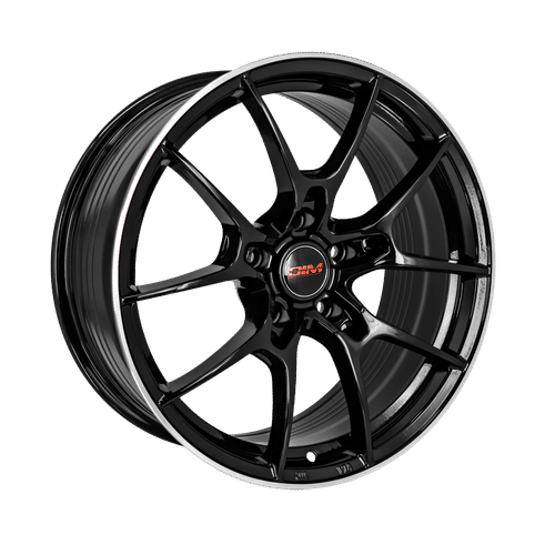 DIM - WC001 - Black - Black Silver Lip - 18" x 8", 40 Offset, 5x114.3 (Bolt pattern), 73.1mm HUB