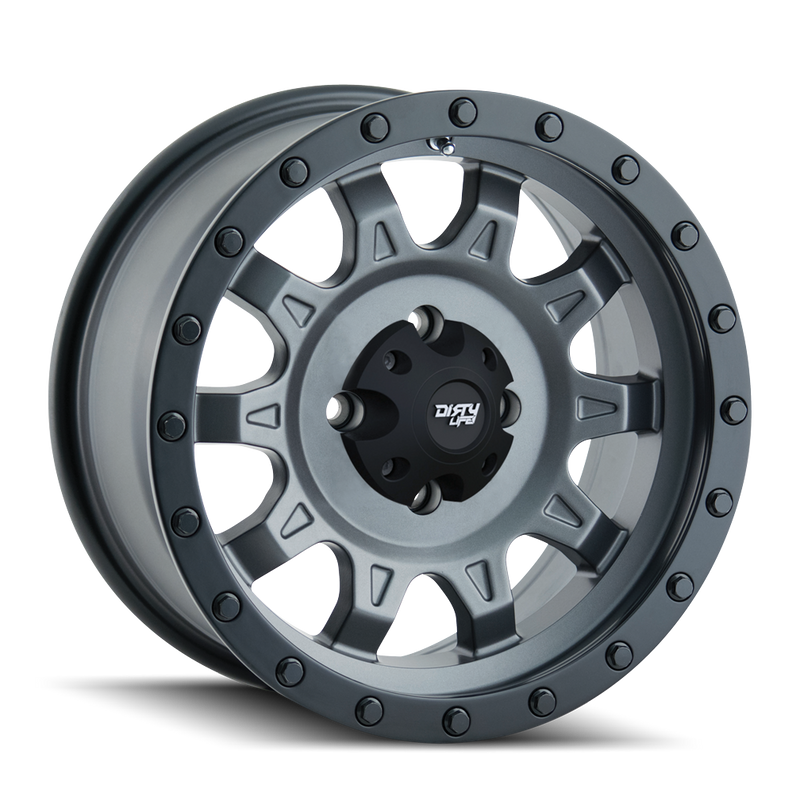 Dirty Life - ROADKILL - Gunmetal - MATTE GUNMETAL/BLACK BEADLOCK - 15" x 7", 13 Offset, 4x156 (Bolt Pattern), 115.1mm HUB