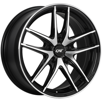 Dai Alloys - Apex - Black - Gloss Black - Machined Face - 15" x 6.5", 40 Offset, 5x100 (Bolt Pattern), 73.1mm HUB