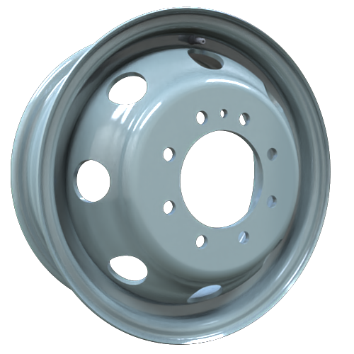 Envy Wheels - Dually Steel Wheel - Grey - GREY - 16" x 6", 130 Offset, 8x165.1 (Bolt Pattern), 124.1mm HUB