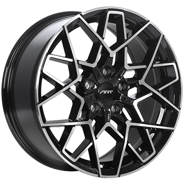 ART - Replica 192 - Black - Gloss Black - Machined Face - 18" x 9", 35 Offset, 5x112 (Bolt Pattern), 66.6mm HUB