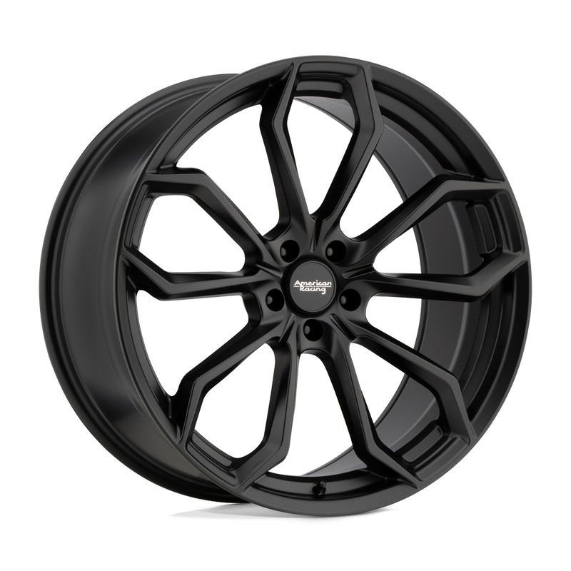 American Racing - AR932 SPLITTER - Black - SATIN BLACK - 22" x 9", 20 Offset, 5x120 (Bolt Pattern), 74.1mm HUB