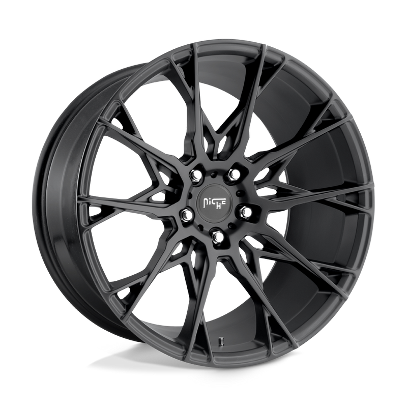 Niche - M183 STACCATO - Black - MATTE BLACK - 19" x 8.5", 35 Offset, 5x120 (Bolt Pattern), 72.6mm HUB