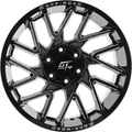 GT Off-Road - AGGRESSION - Black - Gloss Black Milled Red - 22" x 12", -44 Offset, 8x170 (Bolt pattern), 125.20mm HUB