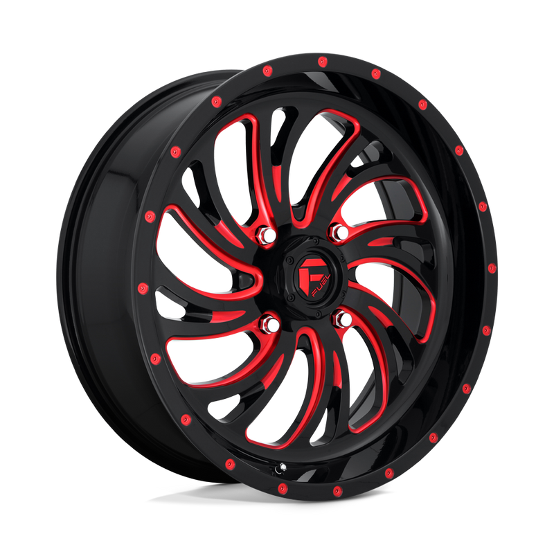 Fuel UTV - D642 KOMPRESSOR - Black - GLOSS BLACK RED TINTED CLEAR - 20" x 7", 13 Offset, 4x156 (Bolt Pattern), 132mm HUB