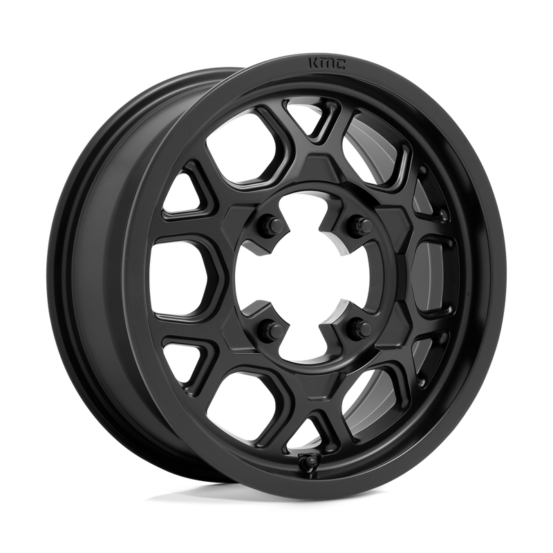 KMC Powersports - KS133 MESA LITE - Black - SATIN BLACK - 15" x 6", 38 Offset, 4x137 (Bolt Pattern), 96mm HUB