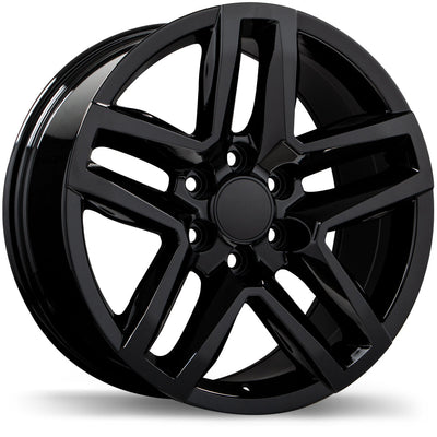 Replika - R245 - Black - Gloss Black - 20" x 9", 28 Offset, 6x139.7 (Bolt Pattern), 78mm HUB