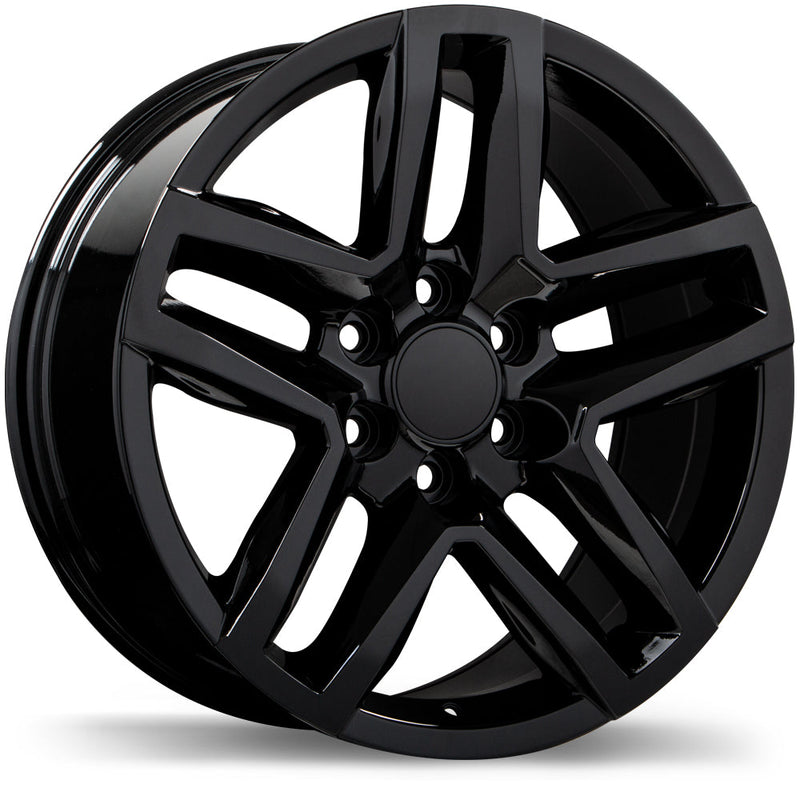 Replika - R245 - Black - Gloss Black - 20" x 9", 28 Offset, 6x139.7 (Bolt Pattern), 78mm HUB