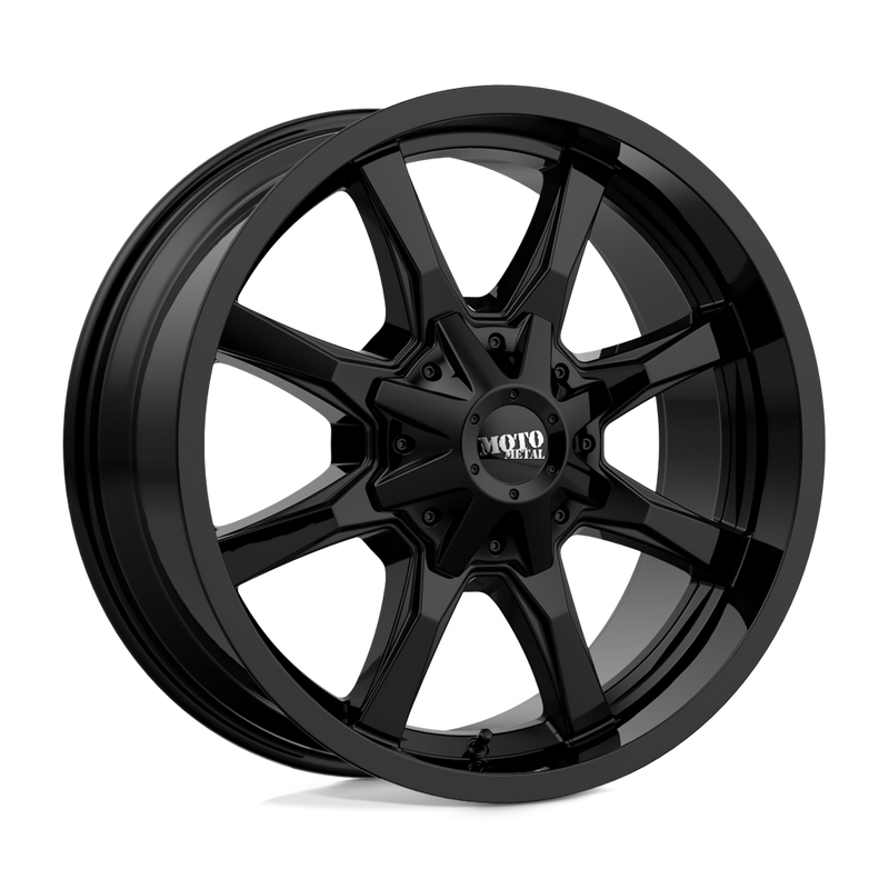 Moto Metal - MO970 - Black - Full Gloss Black - 20" x 9", 18 Offset, 8x165.1 (Bolt Pattern), 125.1mm HUB