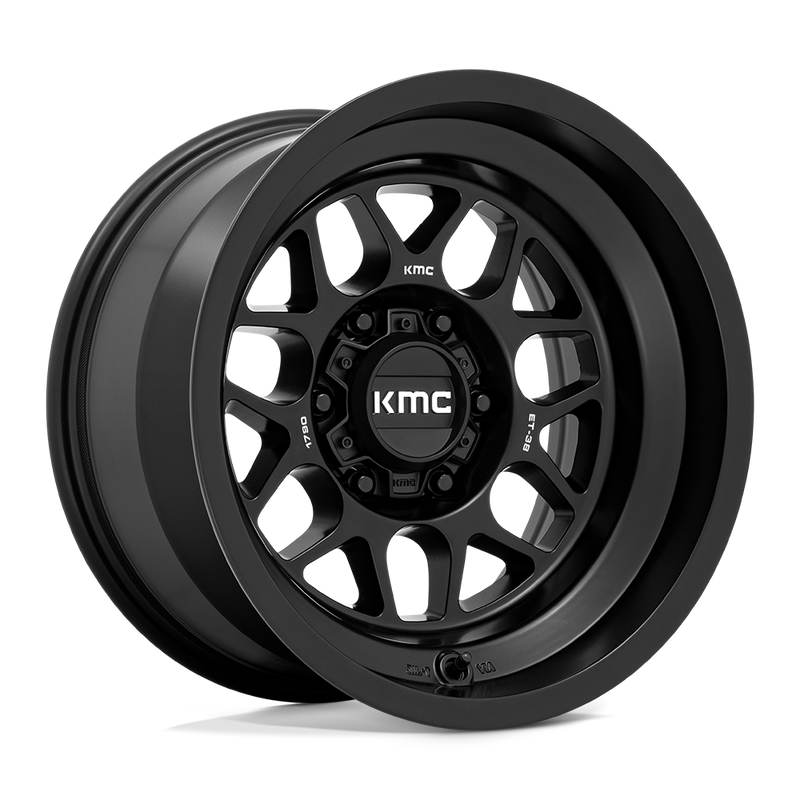 KMC Wheels - KM725 TERRA - Black - SATIN BLACK - 17" x 9", -38 Offset, 6x139.7 (Bolt Pattern), 106.1mm HUB