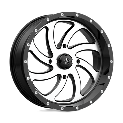 MSA Offroad Wheels - M36 SWITCH - Black - MACHINED GLOSS BLACK - 22" x 7", 0 Offset, 4x156 (Bolt Pattern), 132mm HUB