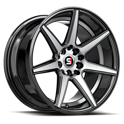 Spec-1 Racing - SP-73 - Black - Gloss Black Machined / Undercut - 17" x 7.5", 42 Offset, 5x114.3/120 (Bolt pattern), 73.10mm HUB
