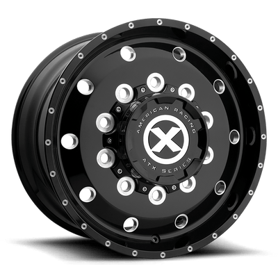 ATX - AO405 TREX - Black - GLOSS BLACK MILLED - 22.5" x 12.25", 119 Offset, 10x285.75 (Bolt Pattern), 220.1mm HUB