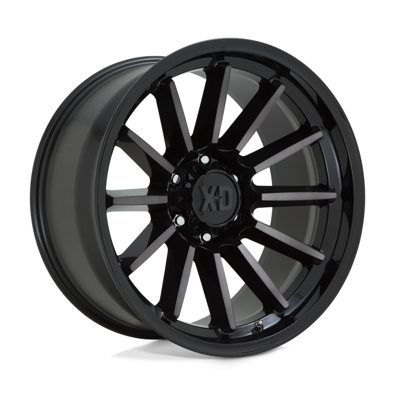 XD Series - XD855 LUXE - Black - GLOSS BLACK MACHINED WITH GRAY TINT - 17" x 9", 0 Offset, 5x127 (Bolt Pattern), 71.5mm HUB