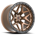Vortek Offroad - VRT-603 - Bronze - Matte Bronze with Black Bead Ring - 17" x 9", 0 Offset, 6x135/139.7 (Bolt pattern), 106.10mm HUB