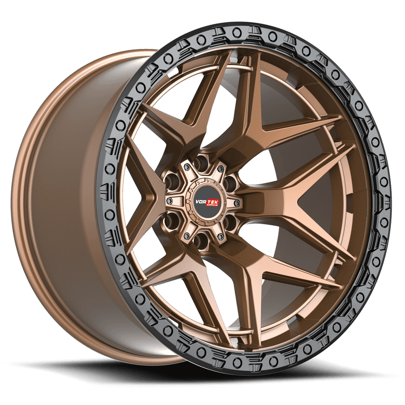 Vortek Offroad - VRT-603 - Bronze - Matte Bronze with Black Bead Ring - 17" x 9", 0 Offset, 6x135/139.7 (Bolt pattern), 106.10mm HUB