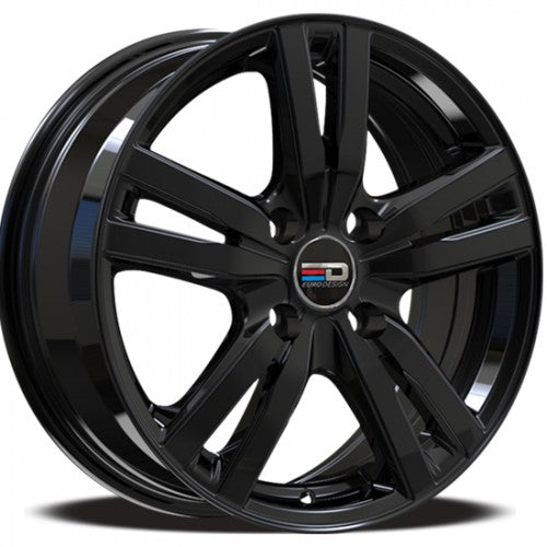 Euro Design - Ottano - Black - Gloss Black - 15" x 6", 35 Offset, 5x114.3 (Bolt Pattern), 67.1mm HUB