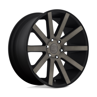 DUB - S121 SHOT CALLA - Black - MATTE BLACK DOUBLE DARK TINT - 22" x 10.5", 35 Offset, 5x127 (Bolt Pattern), 71.5mm HUB