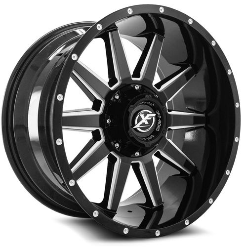XF Off-Road - XF-219 - Black - Gloss Black Milled - 17" x 9", 0 Offset, 5x127/139.7 (Bolt pattern), 78.1mm HUB