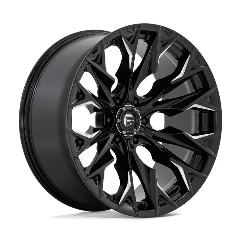 Fuel - D803 FLAME - Black - GLOSS BLACK MILLED - 22" x 10", -18 Offset, 6x135 (Bolt Pattern), 87.1mm HUB
