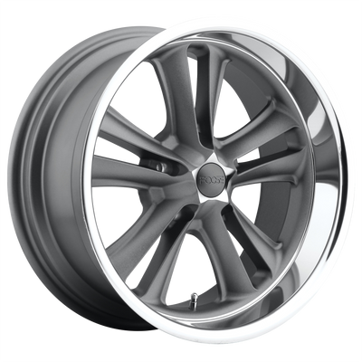 Foose - F099 KNUCKLE - Gunmetal - MATTE GUN METAL MACHINED - 18" x 9.5", 1 Offset, 5x114.3 (Bolt Pattern), 72.56mm HUB