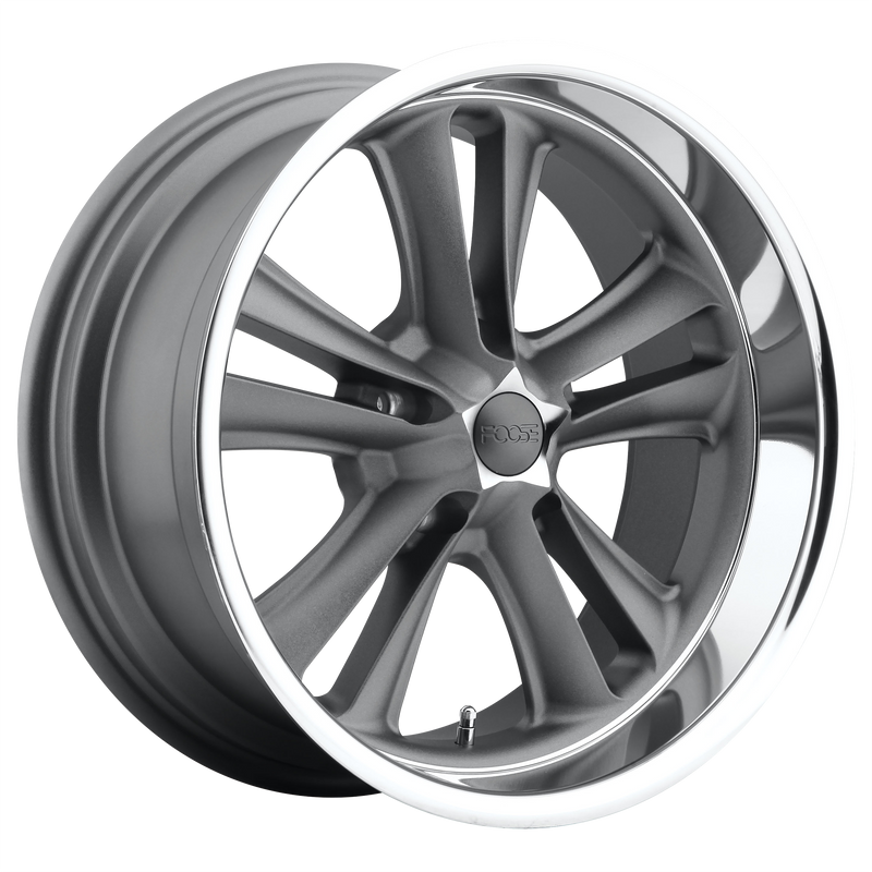 Foose - F099 KNUCKLE - Gunmetal - MATTE GUN METAL MACHINED - 18" x 9.5", 1 Offset, 5x114.3 (Bolt Pattern), 72.56mm HUB