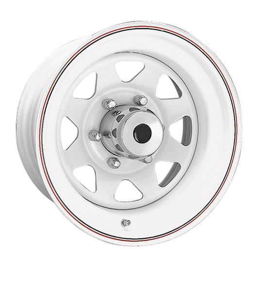Ceco - 8-Spoke - White - White - 15" x 8", -19 Offset, 5x139.7 (Bolt Pattern), 108.7mm HUB