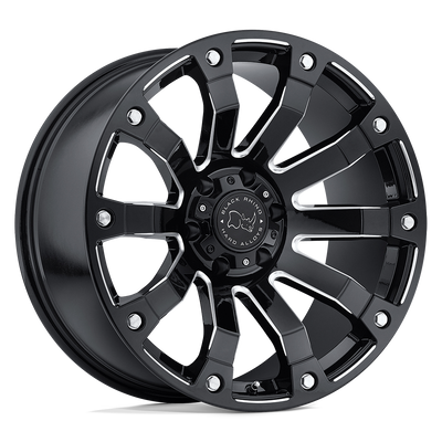 Black Rhino - SELKIRK - Black - Gloss Black Milled - 18" x 9", 12 Offset, 6x135 (Bolt Pattern), 87.1mm HUB