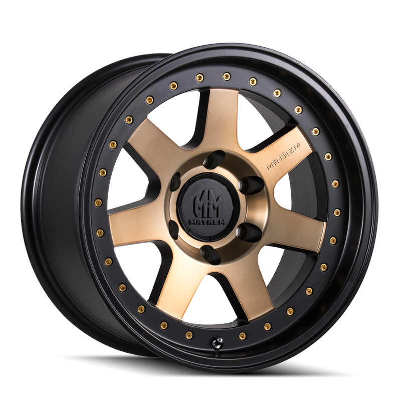 Mayhem - PRODIGY - Black - MATTE BLACK WITH BRONZE TINT - 20" x 9", 0 Offset, 6x139.7 (Bolt Pattern), 106mm HUB