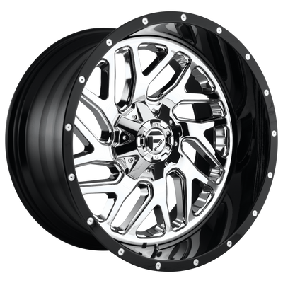Fuel - D211 TRITON - Chrome - CHROME PLATED GLOSS BLACK LIP - 22" x 14", -7 Offset, 6x135/139.7 (Bolt Pattern), 106.1mm HUB