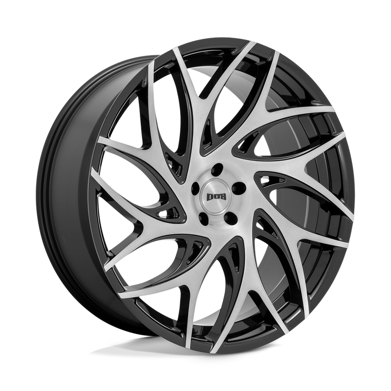 DUB - S260 G.O.A.T. - Black - BRUSHED FACE WITH GLOSS BLACK DARK TINT SPOKES - 26" x 10", 15 Offset, 5x115 (Bolt Pattern), 71.5mm HUB