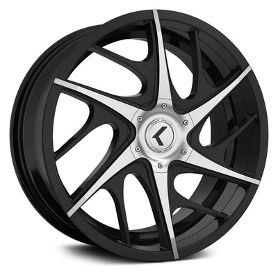 Kraze Wheels - ROGUE - Black - BLACK/MACHINED - 18" x 8", 40 Offset, 5x112/114.3 (Bolt Pattern), 73.1mm HUB