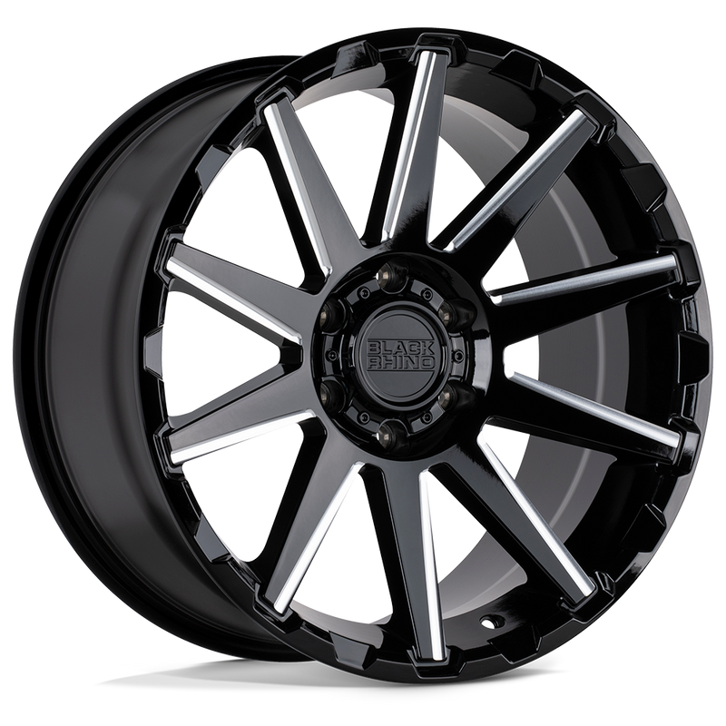 Black Rhino - TYPHOON - Black - Gloss Black with Milled Spokes - 18" x 9.5", 2 Offset, 5x127 (Bolt Pattern), 71.5mm HUB