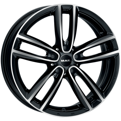 Mak Wheels - OXFORD - Black - BLACK MIRROR - 18" x 7.5", 51 Offset, 5x112 (Bolt Pattern), 66.6mm HUB