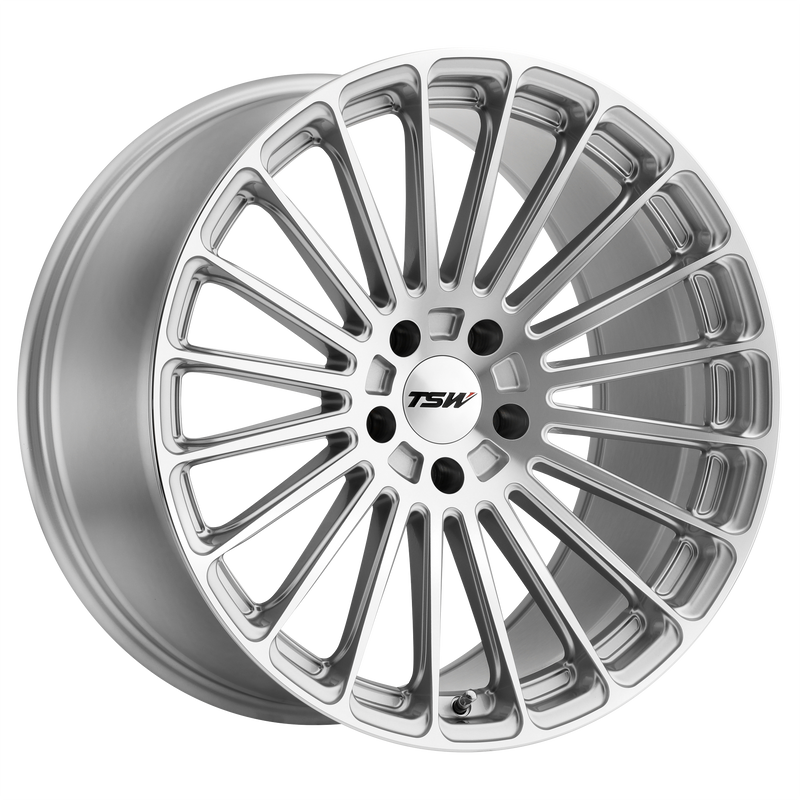TSW Wheels - TURBINA - Gunmetal - TITANIUM SILVER W/ MIRROR CUT FACE - 19" x 8.5", 35 Offset, 5x120 (Bolt Pattern), 76.1mm HUB