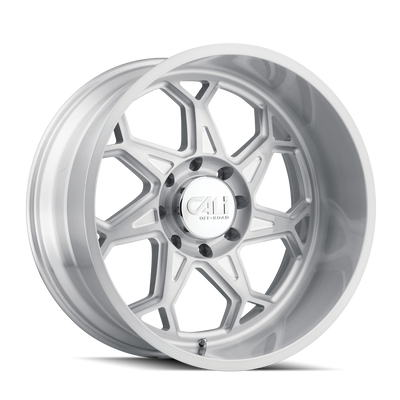 Cali Off-Road - SEVENFOLD - Silver - BRUSHED & CLEAR COATED - 22" x 12", -51 Offset, 8x170 (Bolt Pattern), 130.8mm HUB
