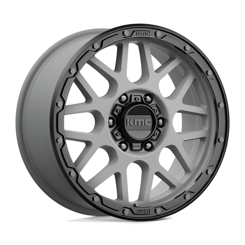 KMC Wheels - KM535 GRENADE OFF-ROAD - Gunmetal - MATTE GRAY MATTE BLACK LIP - 18" x 8.5", 35 Offset, 6x139.7 (Bolt Pattern), 106.1mm HUB
