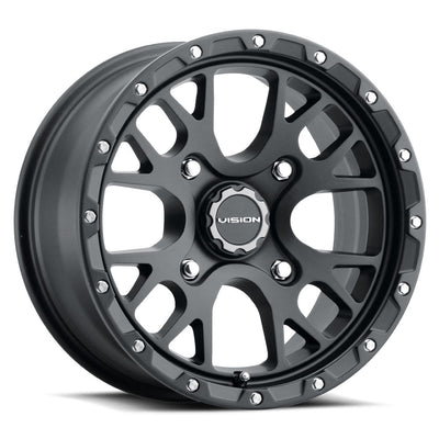 Vision Wheel ATV - 545 ROCKER - Black - Satin Black - 14" x 7", 13 Offset, 4x110 (Bolt Pattern), 86mm HUB