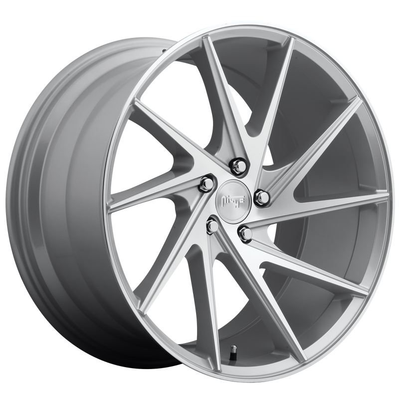 Niche - M162 INVERT - Silver - GLOSS SILVER MACHINED - 20" x 10.5", 45 Offset, 5x114.3 (Bolt Pattern), 72.56mm HUB